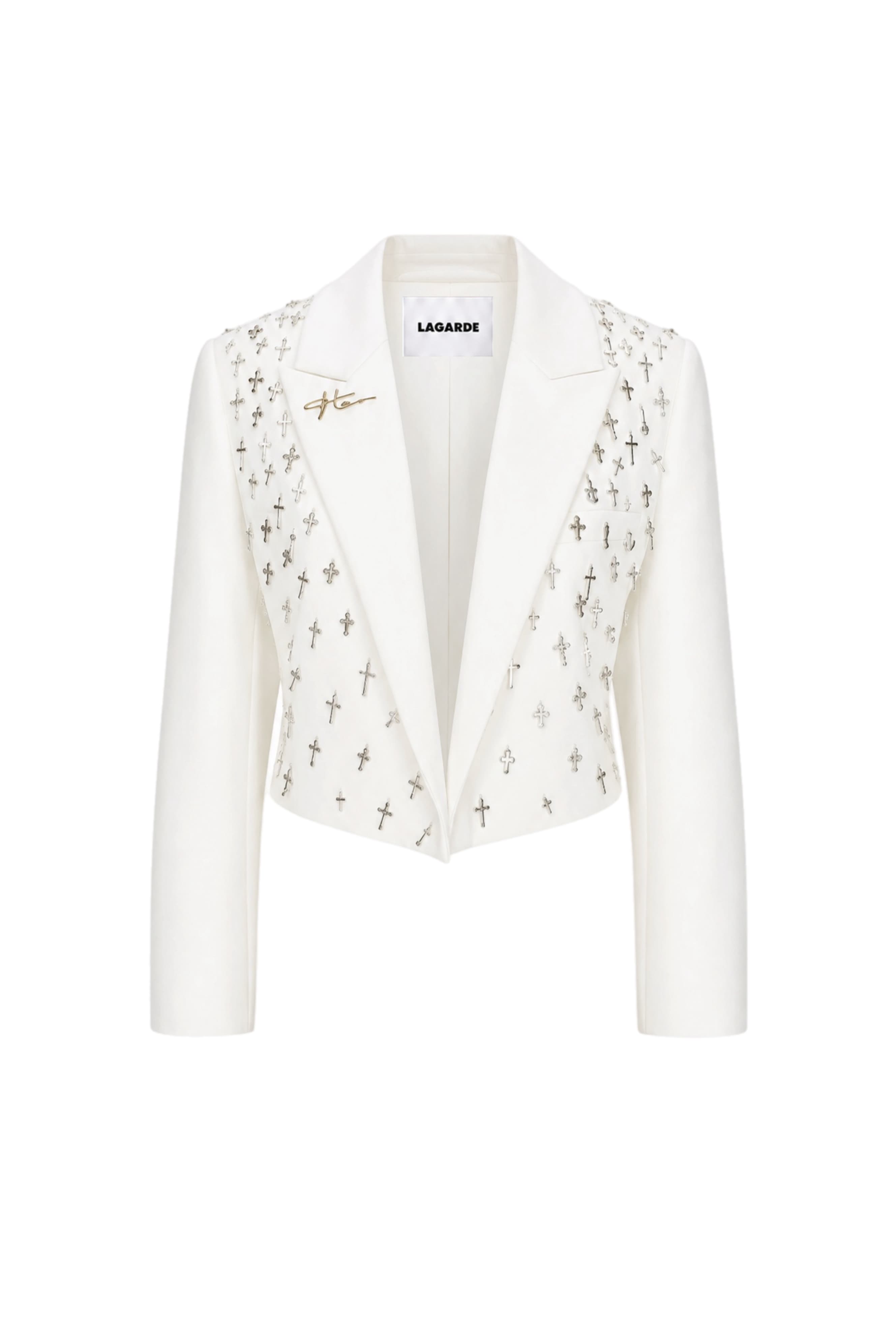 THE SIGNATURE BLAZER — EXCLUSIVE EDIT CROPPED WHITE
