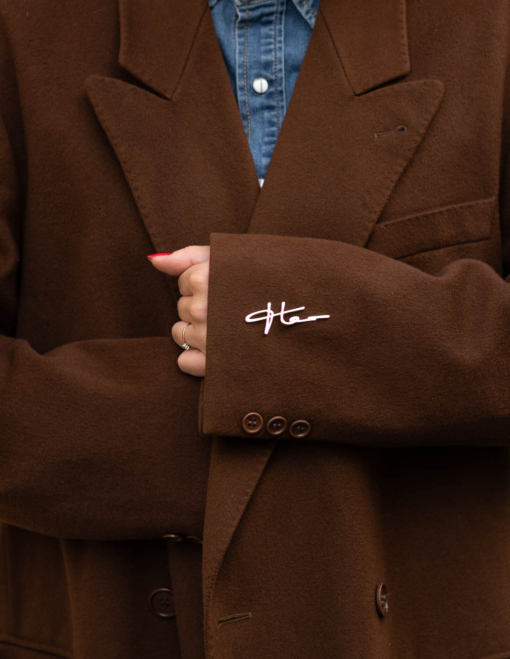 Vendôme Vintage Signature Coat – Brown, 100% Wool