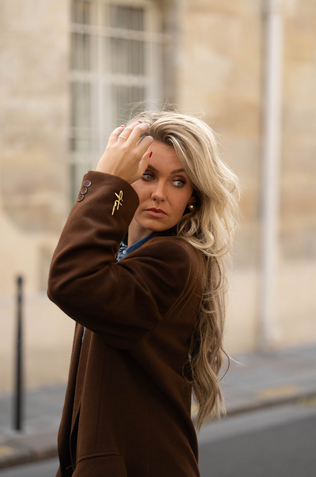 Vendôme Vintage Signature Coat – Brown, 100% Wool