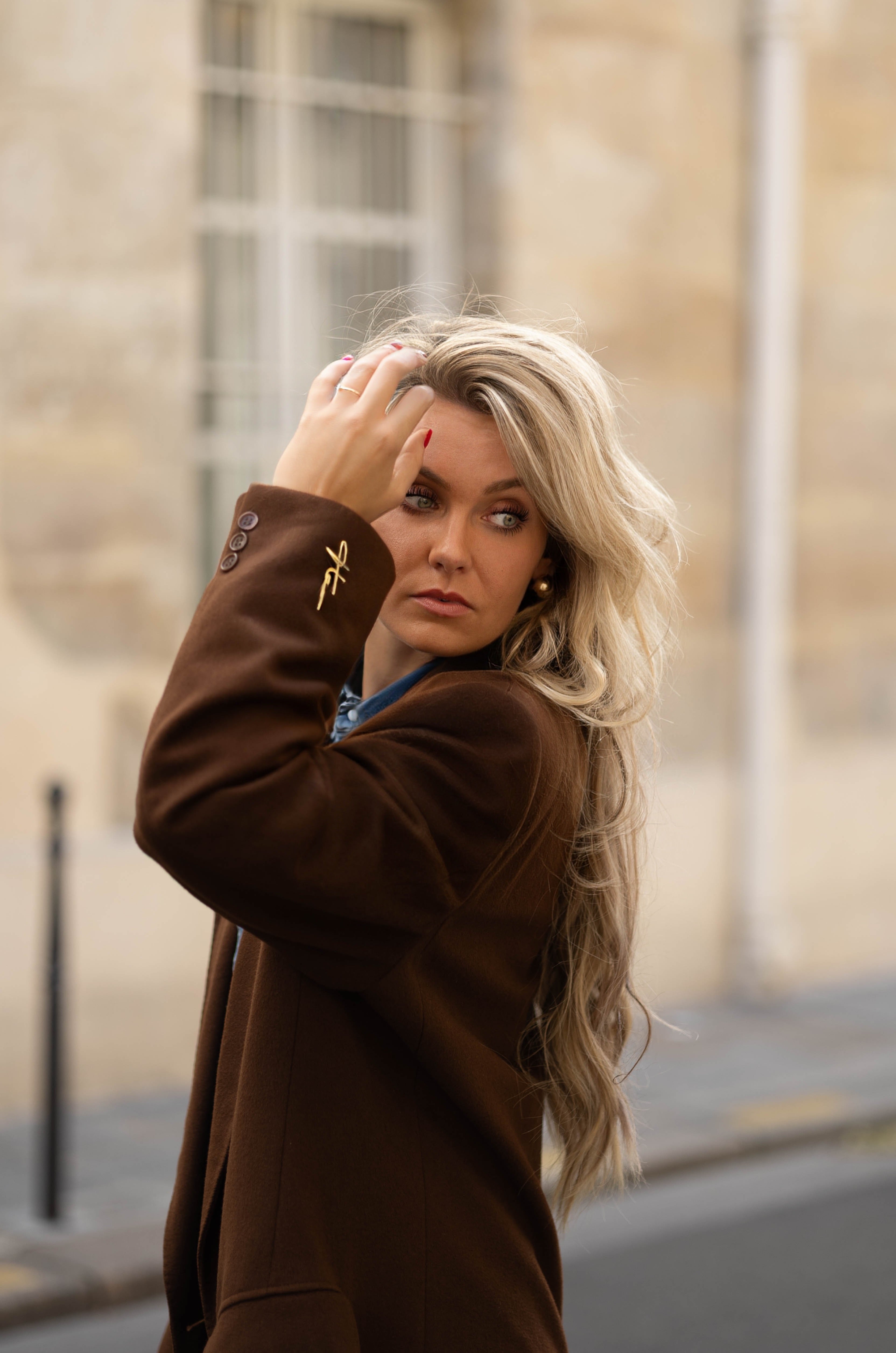 Vendôme Vintage Signature Coat – Brown, 100% Wool