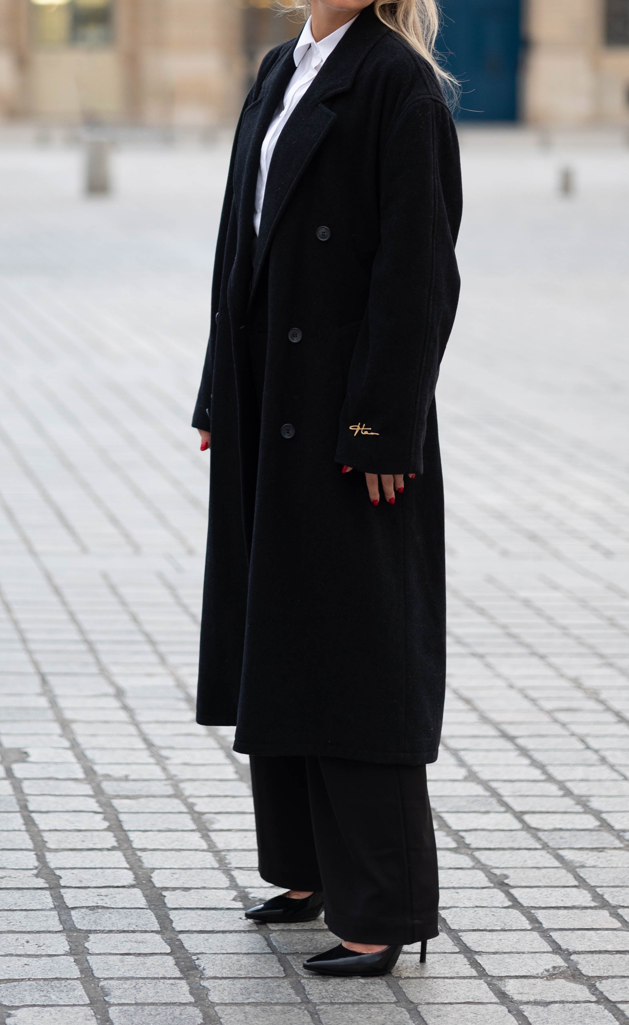 Élysée Vintage Signature Trenchcoat – Black, Cashmere & Wool
