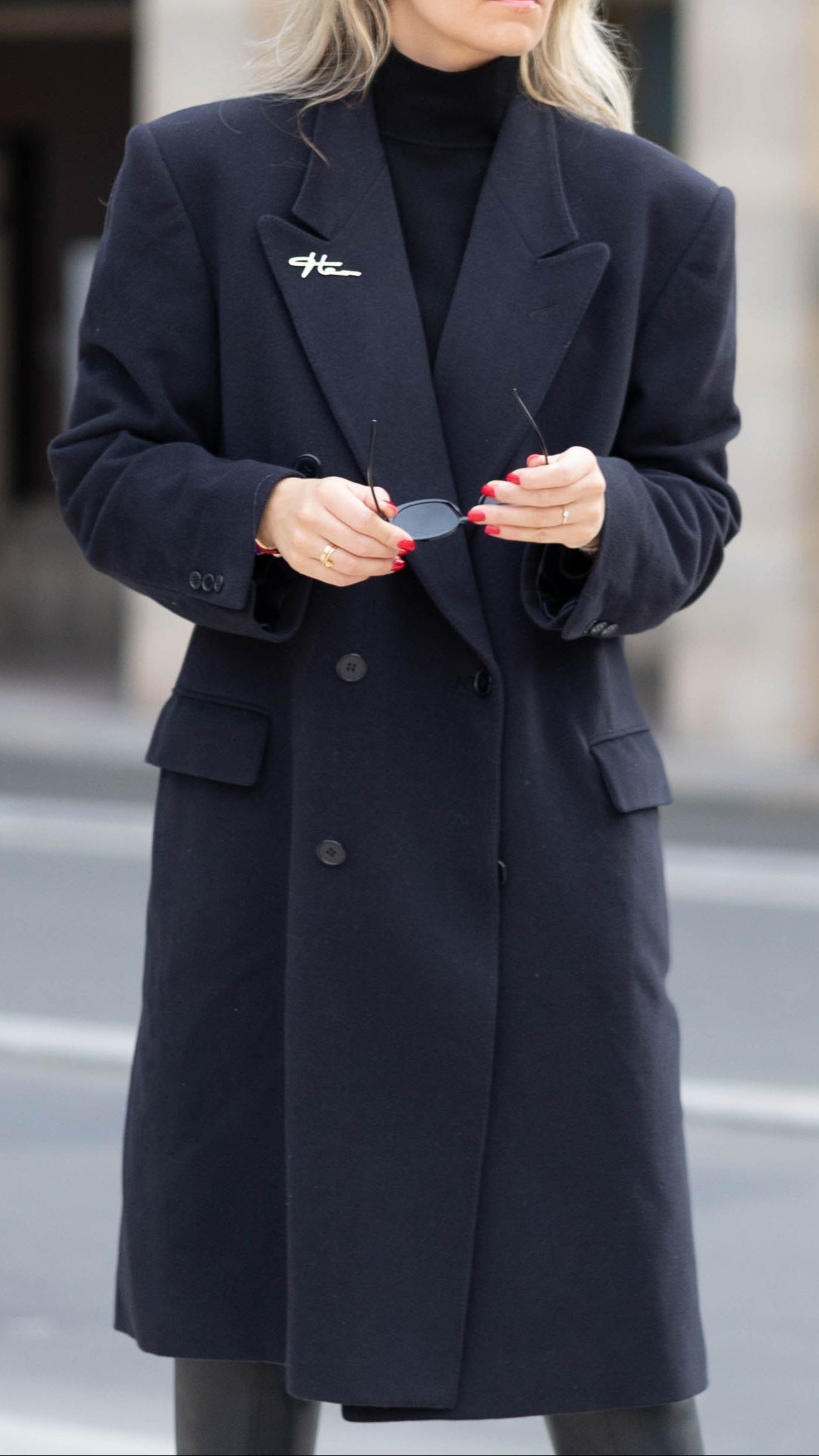 Honoré Vintage Signature Coat – Black, Cashmere & Wool