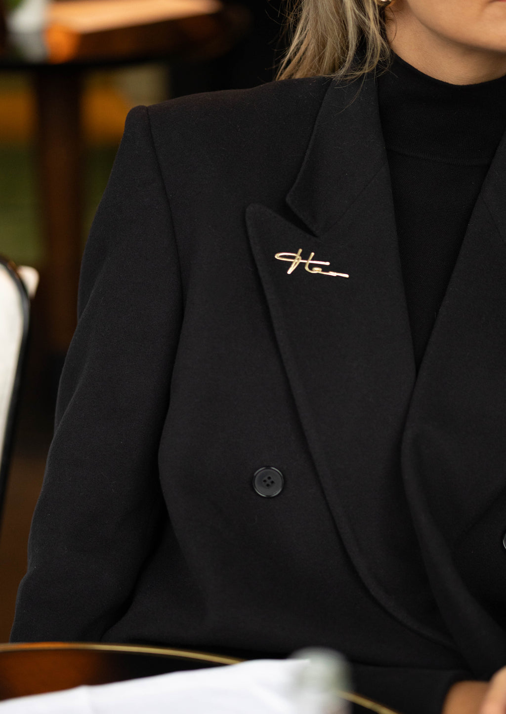 Garnier Vintage Signature Coat – Black, Cashmere & Wool