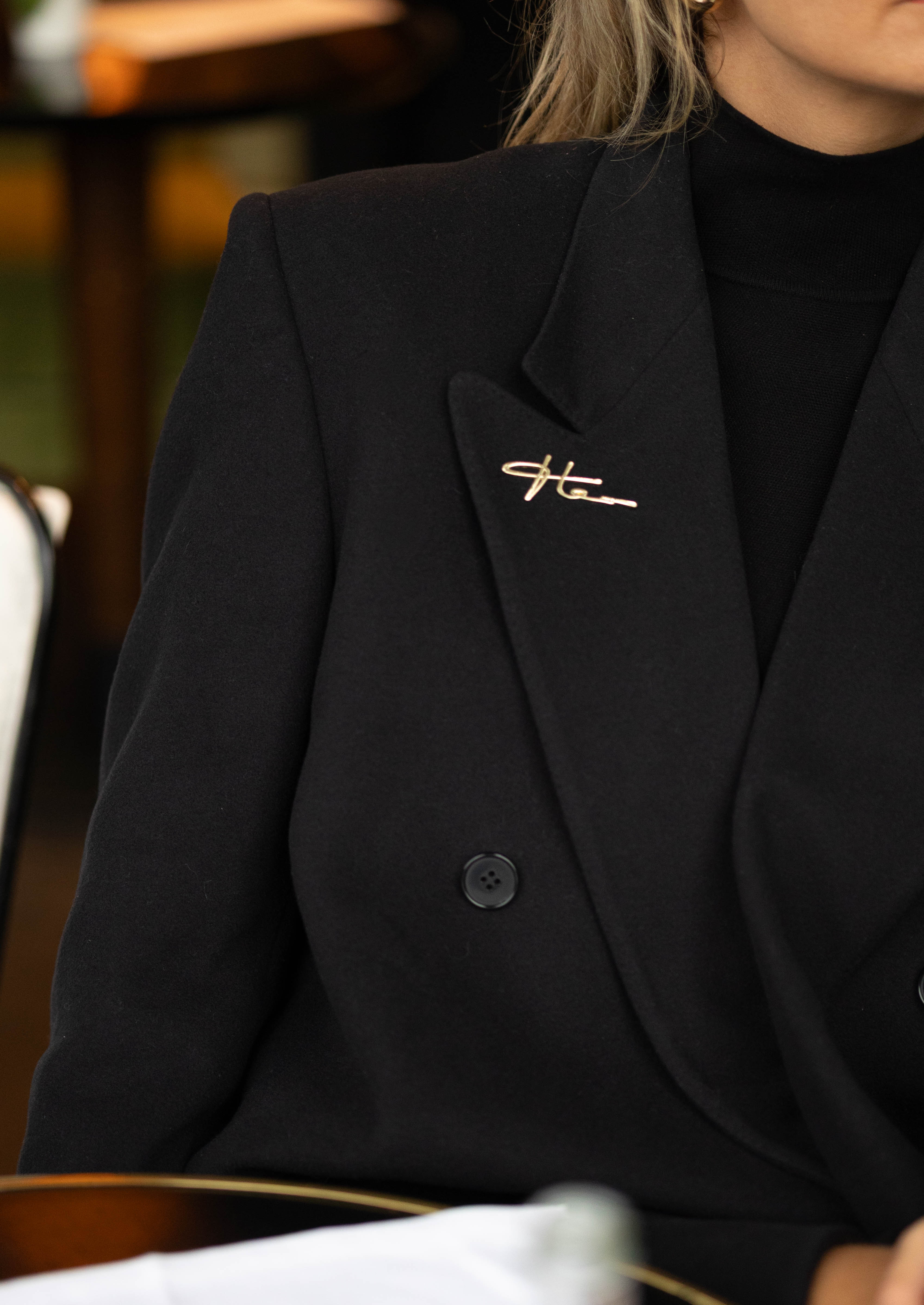 Garnier Vintage Signature Coat – Black, Cashmere & Wool