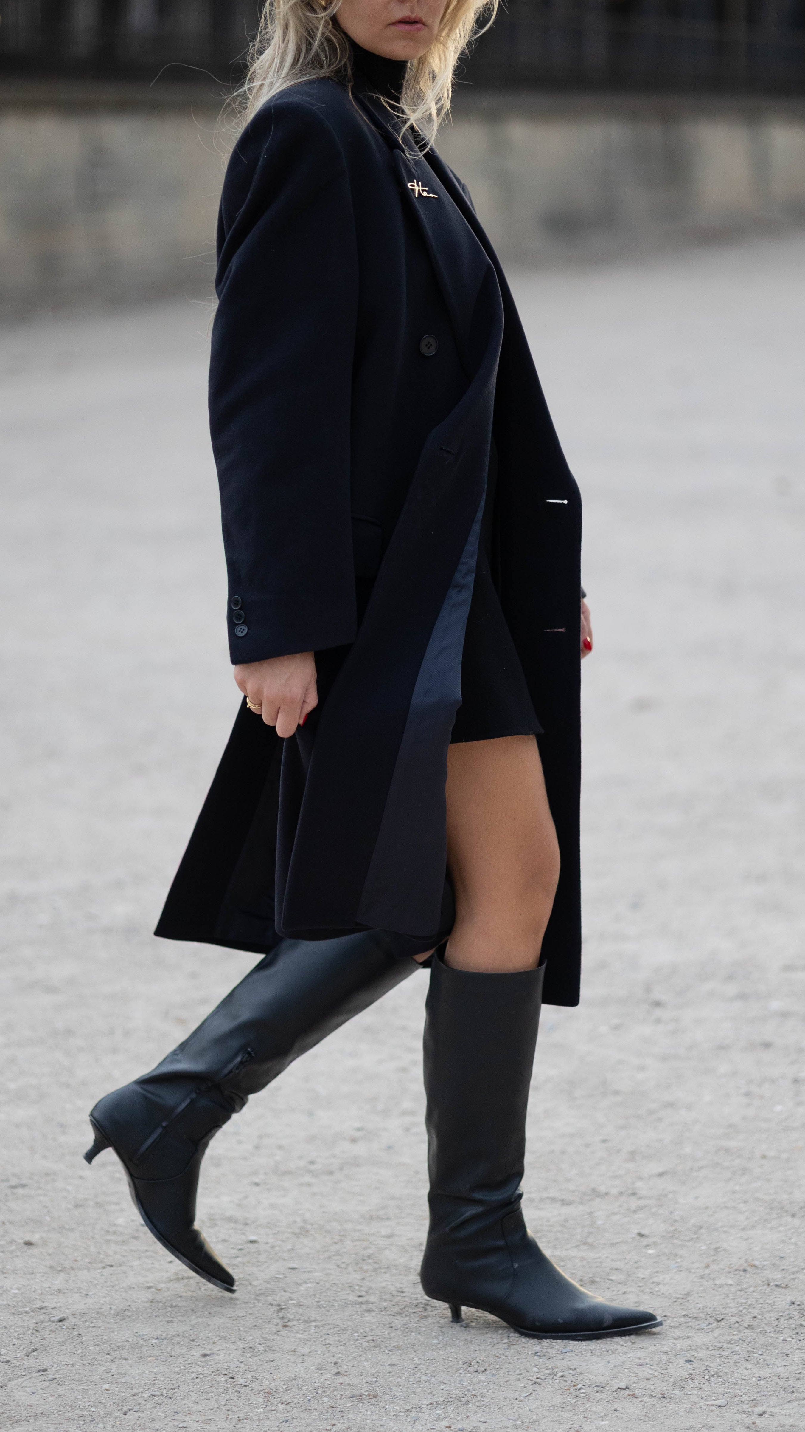 Garnier Vintage Signature Coat – Black, Cashmere & Wool