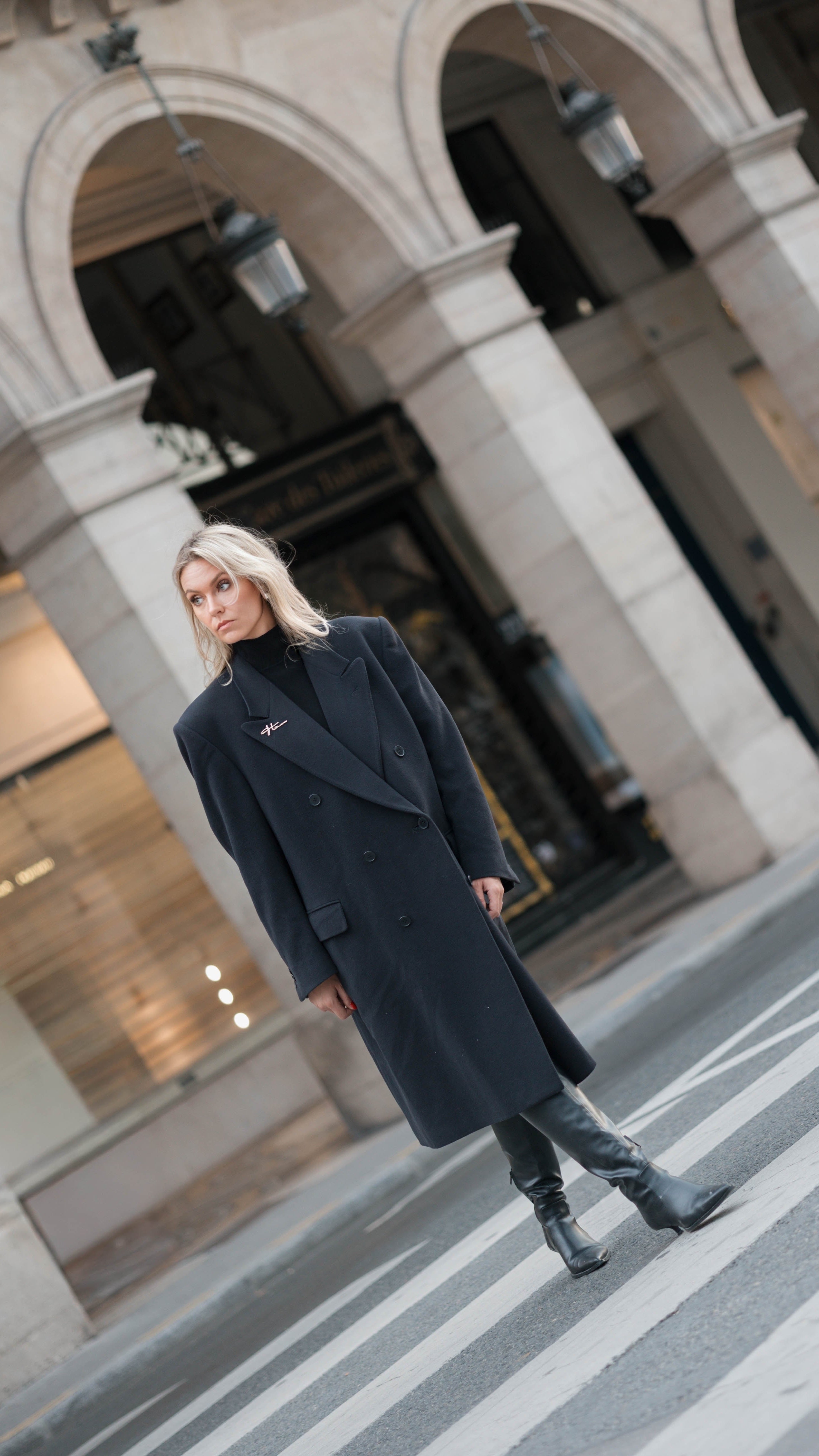 Honoré Vintage Signature Coat – Black, Cashmere & Wool