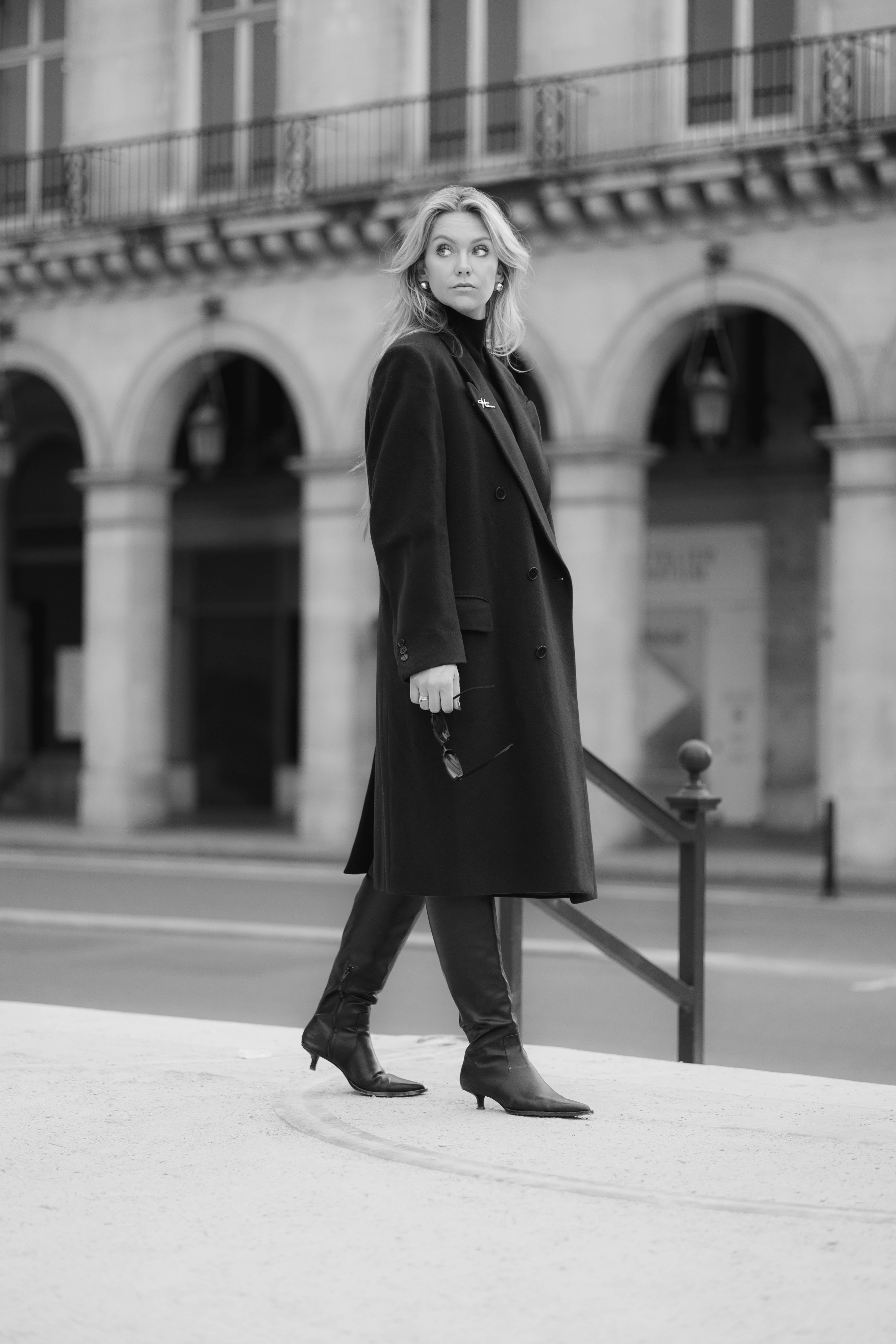 Garnier Vintage Signature Coat – Black, Cashmere & Wool