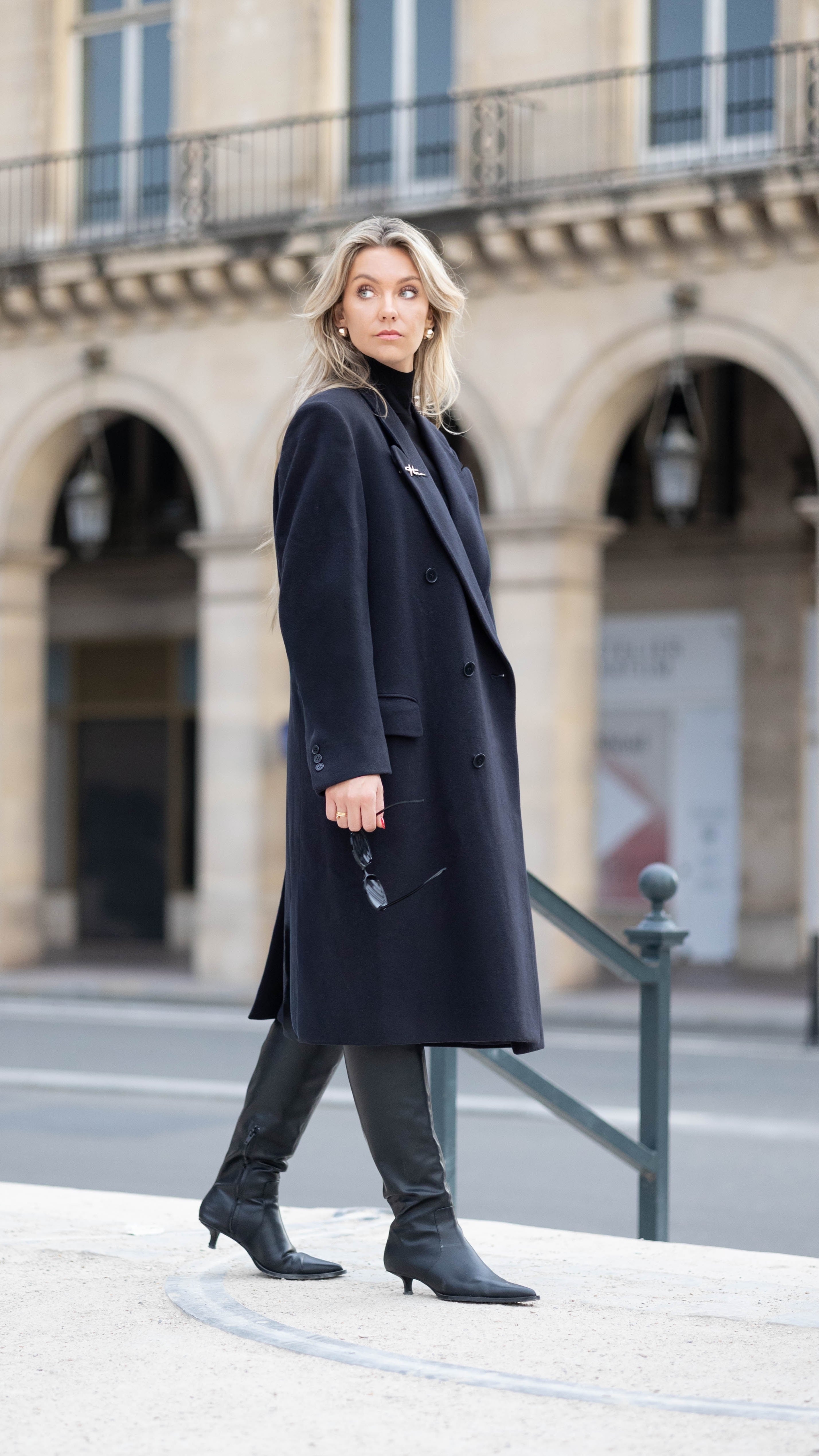 Honoré Vintage Signature Coat – Black, Cashmere & Wool