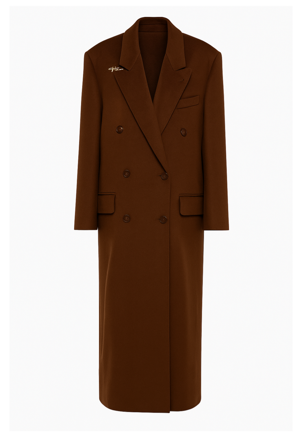Vendôme Vintage Signature Coat – Brown, 100% Wool